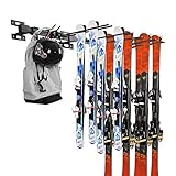 ANTOPY Ski-Aufbewahrungsregal Snowboard-Gestell Wandhalterung Hochleistungs-Metall-Ski-Wandregal Halten Sie bis zu 10 Paare, 200 Pfund für Heim- und Garagenlagerung Organizer Hanger 3 Racks