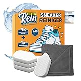 Premium Schmutzradierer Schuhe | 4 Stück Sneaker Reiniger Weiß - Radierschwamm mit 2,5X höherer Haltbarkeit | Zauberschwamm und Sneaker Cleaner | Schuhschwamm als Schuhputzset & Schuhreiniger