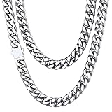 ChainsHouse Herrenkette Edelstahl Kette Mann Kubanische Kette 71cm Kette Jungs Kette 9mm breit Modeschmuck Kette