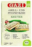Gazi BIO Grill- und Pfannenkäse Kräuter - 3x 160gramm - Pfannenkäse Pfanne Grillkäse Grill Ofenkäse Ofen 43% Fett in Schnittkäse Käse mikrobielles Lab nachhaltig Halal vegetarisch glutenfrei