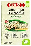 Gazi BIO Grill- und Pfannenkäse Kräuter - 1x 160gramm - Pfannenkäse Pfanne Grillkäse Grill Ofenkäse Ofen 43% Fett in Schnittkäse Käse mikrobielles Lab nachhaltig Halal vegetarisch glutenfrei