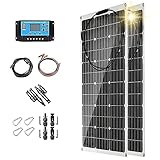 300-Watt-Solarpanel, 2X150W 18V- Monokristallines -Solarbatterieladegerät, tragbares Flexibles Solarpanel-Kit mit 40A-Controller für Wohnwagen, Dach und nicht-flache Oberflächen