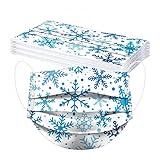 Lulupi 10 Stück Erwachsene Mundschutz Einweg Weihnachtsmotiv Schwarz Mund und Nasenschutz Halstuch Maske Weihnachten Druck Weihnachtsmaske Tücher Atmungsaktiv Mund-Tuch Bandana Halstuch Schals