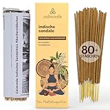 Indien Sandelholz Räucherstäbchen Bio qualität - (80 weihrauch stäbchen) Holzkohlefreies Räucherwerk aus Upcycled-Blumen |weihrauch zum räuchern, Sandalwood süß-holziger Meditations-Räucherstäbchen
