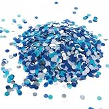 6000 Stücke Runde Konfetti, 1 cm / 0,39 Zoll, Groß Mehrfarbig Tisch für Zurück zur Schule, Hochzeit, Geburtstag, Valentinstag, Baby Dusche, Neujahr (Blau)