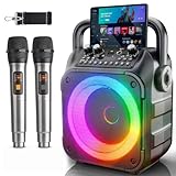 [Neueste] Karaoke Maschine mit 2 Karaoke Mikrofonen: Singingmate Karaoke Anlage 2 Mikrofonen für Erwachsene Kinder - Tragbare Bluetooth Party Karaoke Box - Mikrofon mit PA Lautsprecher - Geschenk