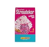 DECOCINO Streudekor Endless Love 40g - Tolle Streusel in den Farben rosa, pink und lila, mit kleine Herzen, Ideal für Torten, Muffins oder Kuchen, perfekt für jede Party, Valentinstag, Muttertag