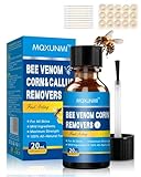 MQXUNMI Bee Venom Corn & Callus Entferner, 20ml Maximale Stärke Hühneraugen Entferner Flüssigkeit Schnellwirkende für Erwachsene Senioren Teenager Athleten Läufer Wanderer Arbeiter Männer Frauen