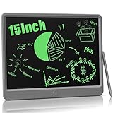 TUGAU LCD Schreibtafel für Erwachsene und Kinder 15 Zoll Zeichentafeln, Löschbarer Elektronischer LCD Writing Tablet Zeichentablett Geeignet für Büro, Memos und Notizen(Gray)