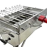 Schaschlikgrill Set XXL Olymp 9, Grillaufsatz | 9 Drehspieße | Powerbank | Motor | Schaschlikgrill - Mangal + manuelle Kurbel