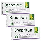 Bronchicum Thymian Lutschtabletten | Sparset mit 3 x 50 Stück | Zur Schleimlösung bei Husten und zur Beruhigung der gereizten Bronchien