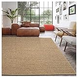 Handgefertigter Sisal-Teppich für moderne Schlafzimmerdekoration, natürlicher Jute-Läufer mit Katzenkratzmatte, beige Bordüre, ideal für und Balkon