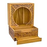 wandmontierter Buddha-Altar Goldener Teakholz-Schrein, zusammenklappbar, tragbar, Buddha-Nische, lackfrei, mit Zapfen und Einsteckschloss, neuer chinesischer Wand-Hängeschrein mit Tür, versteckter Opf