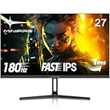 Minifire 27 Zoll FHD 180Hz Gaming Monitor - 1ms mit 1080p Fast IPS Panel | PC Monitor Gaming, AdaptiveSync, HDR 10, Low Blue Light, Fadenkreuz & Blacklevel Adjust | 2 × HDMI 2.0 & DP 1.4 (MFG27F2)