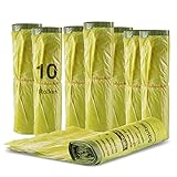 BigDean 10 Rollen Gelber Sack, Gelbe Säcke 90 Liter HDPE Gelb 13 Stück pro Rolle, insgesamt 130 Stück - ca. 60x87 cm plus 5 cm Umschlag 15my - Ideal für Mülltonnen, Mülleimer und Körbe