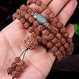 ZHIRCEKE 108 Beads Bracelet Tibetan Buddhist Buddha Natural Bodhi Rudraksha Prayer Mala Necklace Jewelry