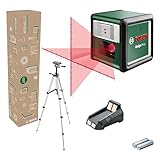 Bosch Home and Garden Bosch Kreuzlinienlaser Quigo Plus mit Stativ (einfaches Ausrichten in gleichen und variablen Abständen dank Markierungen auf der Laserlinie, im E-Commerce Karton)