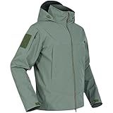 BSLVWG Regenjacke für Männer Wasserdichte Leichte Kapuze Windbreaker Outdoor Regenmantel Winddichte Shell Jacke für Reisen (DE/NL/SE/PL, Alphanumerisch, L, Regular, Regular, Green)