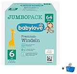 Babylove Windeln Premium Gr. 6, XXL, 15-20 kg Jumbo Pack, 64 Stück * BONUS