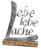 formano Schriftzug Lache Liebe Lebe aus Aluminium/Mango Holz...