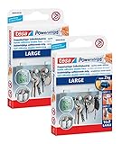 tesa Powerstrips Large - Doppelseitige Klebestreifen zur Montage von Gegenständen auf glatten Oberflächen (2 Packungen)
