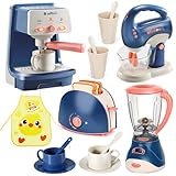 LOVE LIFE Küchengeräte Spielzeug Set,Küchenmaschine Kinder Set Mit Mixer,Toaster,Kaffeemaschine,Rührgerät mehr，Ideales Rollenspiel Geschenk für Mädchen und Jungen ab 3 Jahren