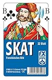 Ravensburger 27003 - Skat, Französisches Bild, 32 Karten in Klarsicht-Box, 32 Blatt, Spielkartenformat: 59 x 92 mm, glasklares Etui