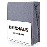 DH DEIN.HAUS Frottee Weiches Spannbetttuch 200 x 220 cm – Baumwolle, mit Gummizug, pflegeleicht, Bettlaken – Farbe: Graphit