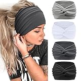 Kavya Haarband Stirnband Damen Extra Breit Haarbänder 4 Pcs 7'' Headband Elastische Haarreifen Yoga Sport Haarschmuck Damen