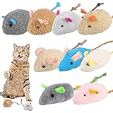 Xinstroe 9 Stück Katzenminzen Spielzeug, Plüsch Maus Kitten Spielzeug Katzenspielzeug mit Katzenminze Mäuse Catnip Toy katzenspielzeug fur Katze und Kitten