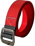 Taktischer Gürtel für Herren und Damen, Gürtel aus Stoff, Cobra-Schnalle, robust, Arbeitsgurt, lässig, taktisch, verstellbarer Gürtel, Universalgröße, rot, Adaptable
