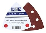 SBS Klett-Schleifdreiecke 93x93x93 50 Stück Korn 240 Delta 6 Loch