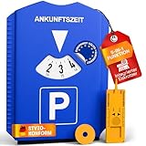 PURAHELP® 5-in-1 Parkscheibe inkl. Einkaufswagenchip, Reifenprofilmesser und Eiskratzer (StVO konform) - Parkuhr Auto und Motorrad - Parkkarte - Parking disc