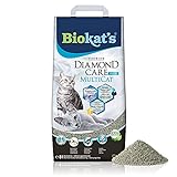 Biokat's Diamond Care MultiCat Fresh Katzenstreu mit Duft - Feine Klumpstreu aus Bentonit mit Aktivkohle speziell für Mehrkatzen-Haushalte - 1 Sack (1 x 8 L)