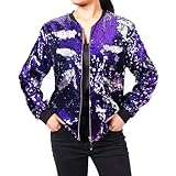 Generisch Glitzer Jacke - Slim Fit Glitzernd Paillettenjacke Glänzend Partytauglich Glitzerjacke Netzartig Lightweight Pailletten-Jacke Dünn Elegant Discoartig Paillettenartig für Damen