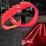 EXCLURA Jongliertücher Beleuchtetes, Schüttelndes Loong Poi Rot, Traditionelle Fitness-Drachenbänder mit Drachenkopf, Schleuderndes Drachenspiral-Übungsband(8 m (26 ft))