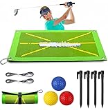 Golf Training Mat for Swing Detection Batting Trainingsmatte Übungsmatte Golf Swing Mat Tragbare für das Golftraining Innen Außen Trainingshilfen