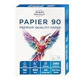 AVERY Zweckform 2563 Drucker-/Kopierpapier (500 Blatt, 90 g/m², DIN A4 Papier, hochweiß, für alle Drucker) 1 Pack