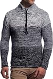 CARISMA Herren Pullover Strickpullover mit Schalkragen 7576, Black, L