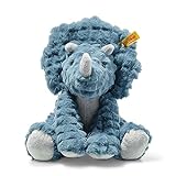 Steiff Soft Cuddly Friends Dixi Triceratops Petrol 28 cm, Dinosaurier Kuscheltier aus kuschelweichem Plüsch