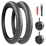 2-Set Faltbar 20 Zoll Fahrradreifen 20x1.95/2.1/2.25 Mantel mit 2-Pack Schlauch 50/53/57-406 Bike Tires Fuer MTB/BMX
