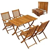 Casaria® Gartenmöbel Set Holz Sydney 5-TLG. Armlehne...