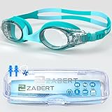 ZABERT Kinder Schwimmbrille Taucherbrille, Antibeschlag UV-Schutz für 3 4 5 6 7 8 9 10 11 12 Jahre blauer See