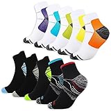 Jeasona 10 Paare Kompressionssocken Damen 39-42 Kompressionssocken Damen Sommer Sport Kompressionssocken Wandern Joggen Laufen Compression Socks Women Summer Plantarfasziitis Socken Kurz