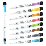 welsberg 8 Farbe Whiteboard Marker Whiteboard Stifte mit Schwamm Magnete und Rundspitze 1-2mm, 2 in 1 Dry Erase Marker für Magnettafel Flipchart, Trocken Abwischbar