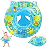 Schwimmring Baby, Baby Schwimmring ab 3 Monate Bis 36 Monate, Aufblasbare Schwimmhilfe mit Schwimmsitz Schwimmreifen Baby Pool Spielzeug Optimal für Badewannensitz Baby, Schwimmbad(Blauer Frosch)