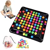 Intellektuelles Schachbrett Doppelduell, 80 Stück Rainbow Ball Gesellschaftsspiele, Magnetisches Schachspiel, Familienspiel und Strategiespiel für Kinder und Erwachsene,tisch-strategiespiel für kinder