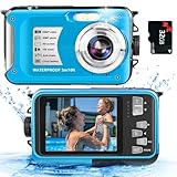 Unterwasserkamera mit 32GB Karte Digitalkamera wasserdichte 10FT 30MP FHD 1080P Kompakt 16X Digitaler Zoom Unterwasser Kinder Unterwasserkamera für Schnorcheln