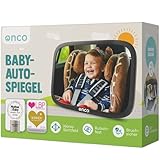 Onco 360° Baby Autospiegel - 2025 Vergleichssieger, 100% bruchsicher & rutschfest, 2024 & 2023 preisgekrönt, klares Sichtfeld, Spiegel Auto Baby Rückbank (17,5 x 24,5 cm)