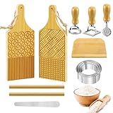 Nudelherstellungsset aus Holz, Nudelwalze aus Holz, Cutter, Werkzeuge zur Herstellung von Nudeln aus Holz, Küchenzubehör, Küchenzubehör, Backzubehör für Desserts, Wontons, Acces